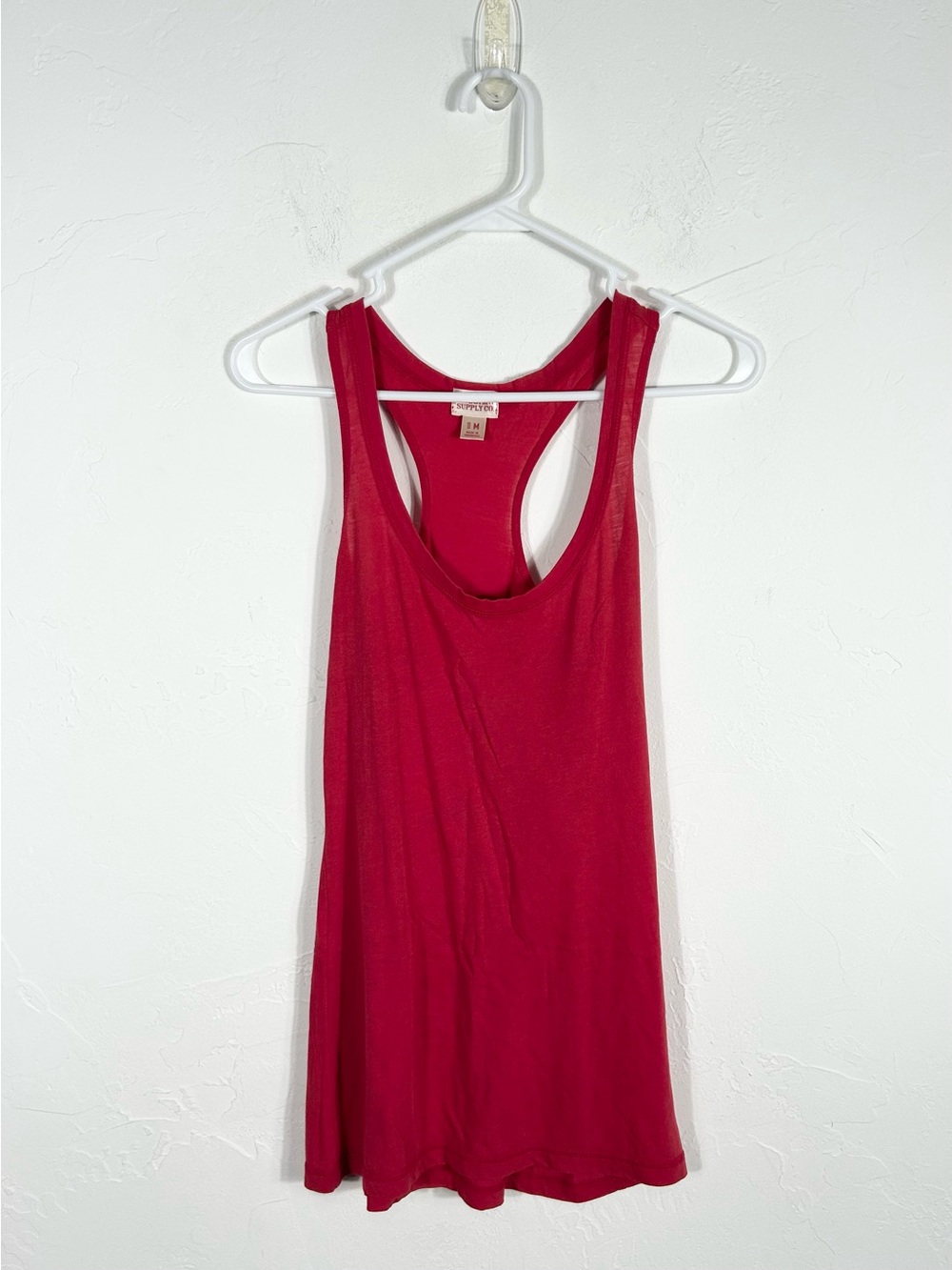 Mossimo Supply Co Red Racerback Tank Top Size M Medium Lightweight Slub Knit